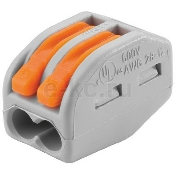 Клемма WAGO universal 2х0.08-2.5 мм (для 2 проводников) Серая