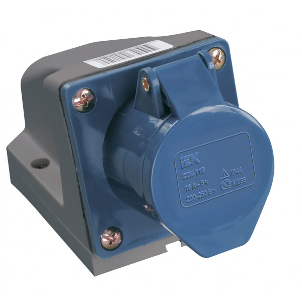 Розетка 123 силовая (стационарная) 2Р+РЕ, 32А, 230В, IP44