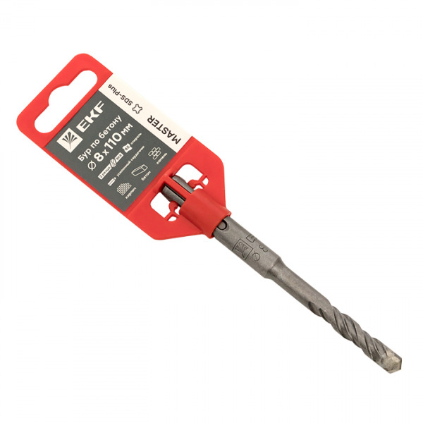 Бур по бетону SDS-plus 8х110 мм (2 резца 4S спираль) EKF