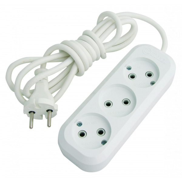 Удлинитель бытовой (3м) (3 розетки) 2х0.75мм2 10А (MGP123) Makel