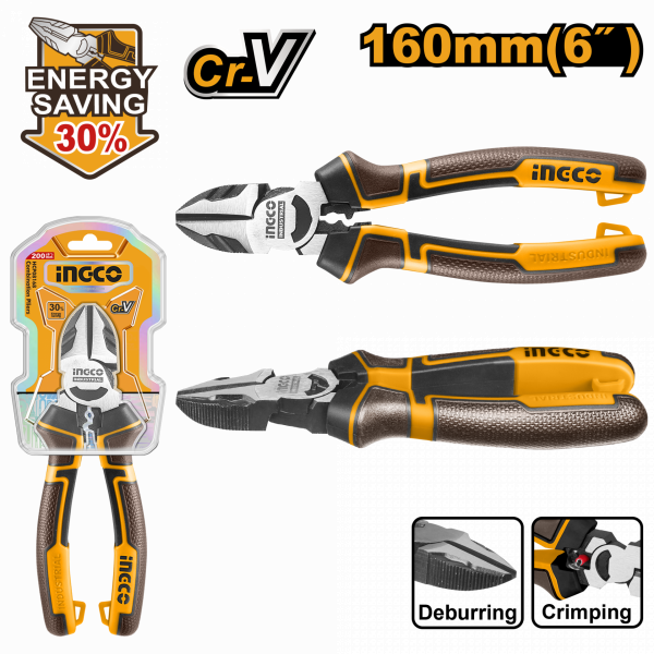 Бокорезы 160 мм (усиленные) Industrial Cr-V (HHLDCP28160) INGCO