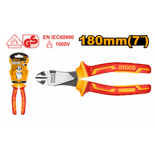 Бокорезы (диэлектрические) усиленные 180 мм Industrial Cr-V (HIHDCP28188) INGCO