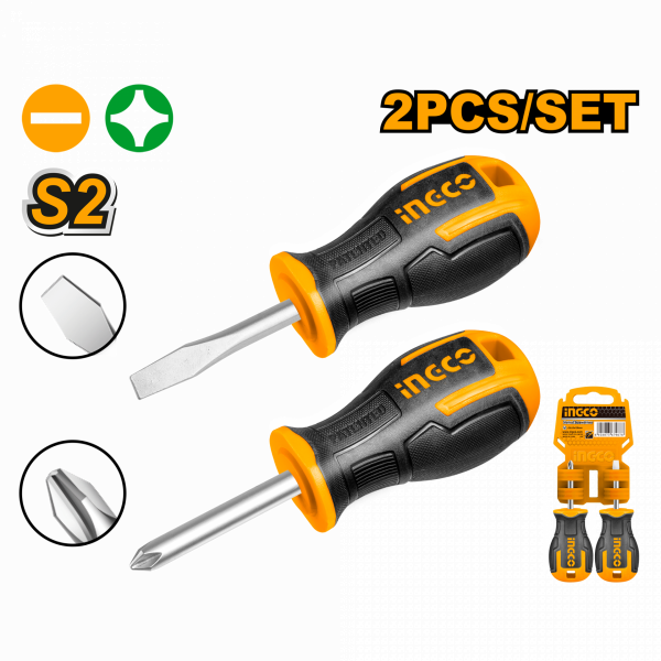 Набор отверток МИНИ PH2/SL6.5 х 38 мм industrial (HKSDS2028) INGCO