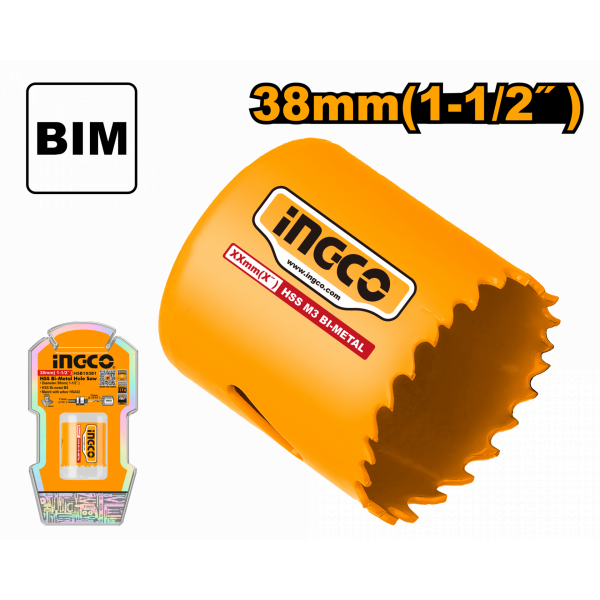 Коронка биметаллическая 38 мм (HSB10381) INGCO
