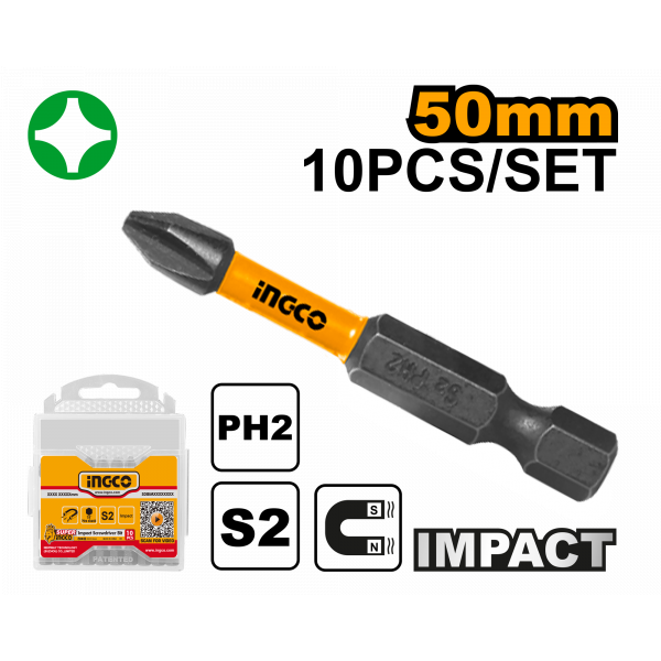 Бита ударная INPACT PH2х 50мм Industrial (SDBIM11PH223) INGCO