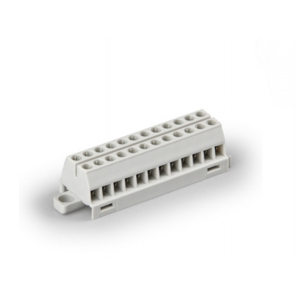 Клеммный блок Compact 12-пол с защитой проводов 1,5 мм2 (серый) (ENSTO)