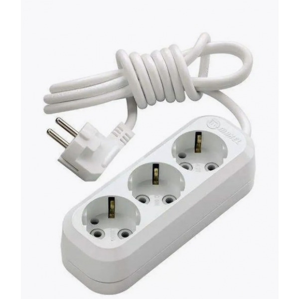 Удлинитель бытовой (7м) (3 розетки+РЕ+ШТОРКИ) 3х1мм2 16А (N3210073) Makel