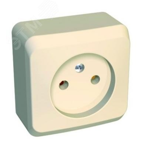 ЭТЮД Розетка (нр) (1 местная) Б/З (Кремовая) 16А Sch/Electric (РА16-001К)