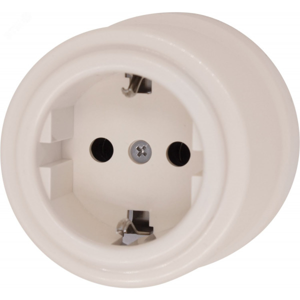 Ретро Розетка с заземлением  Лизетта (Песочн.зол.) Bironi